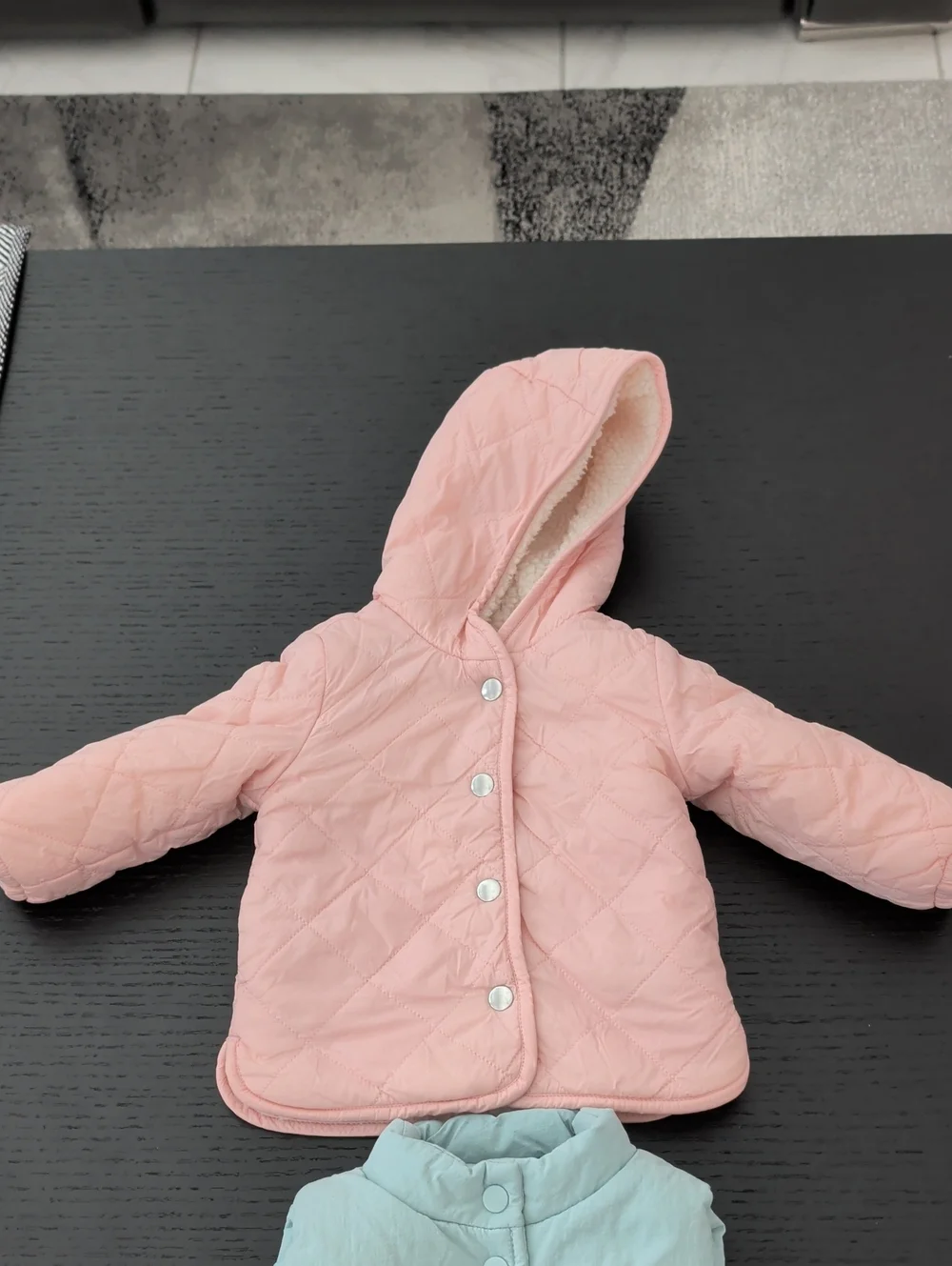 Lot Puffer Vest Aqua & Hooded Sherpa Lined Puffer Coat Jacket Baby Girl 24M